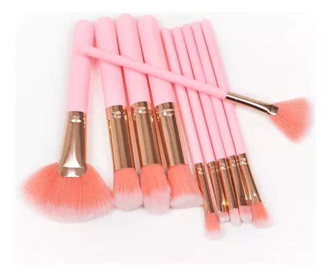 Set Brochas Maquillaje Profesional Gugus Pink Color Rosa Mercadolibre