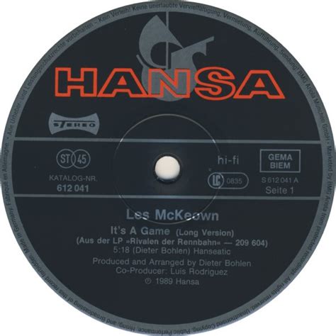 Les Mckeown Its A Game 12″ Maxi Akerrecords Nl