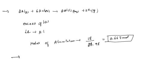 Solved Calculate The Mass Of Hydrogen Formed When G Of Aluminum