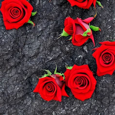 Red Roses Black Rocks Photography Stable Diffusion OpenArt