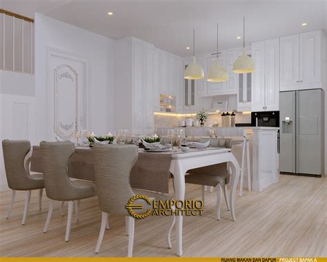 Desain Ruang Makan Dan Dapur Rumah Classic Lantai Bapak A Di Bintaro