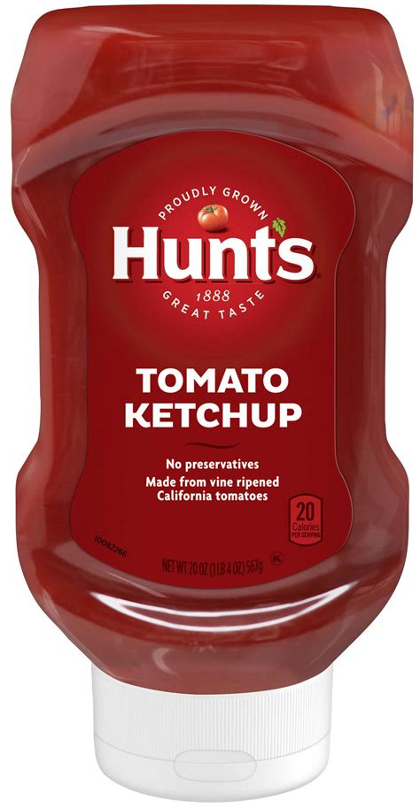 Hunts Tomato Ketchup 20 Oz Squeeze Bottle Pack Of 12