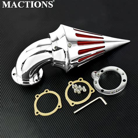 Motorcycle Parts Chrome Spike Air Cleaner Intake Filter Kit Aluminum