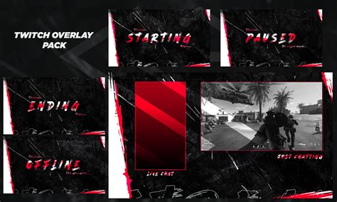 Twitch Overlay Pack Red Grunge Twitch Pack Instant Download - Etsy