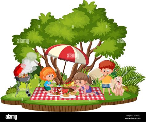 Picnic In Park Cartoon