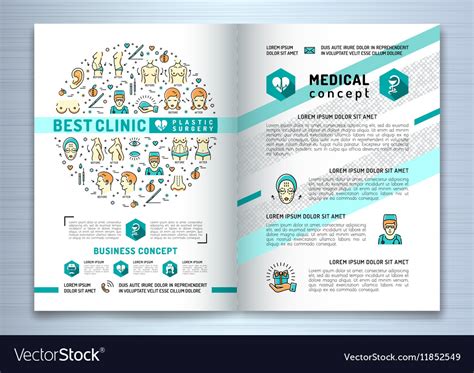 Brochure Plastic Surgery Clinic Medical Design Vector Image