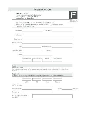 Fillable Online Fields Utoronto Hard Copy Registration Form Fields