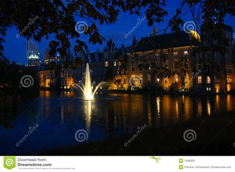 Binnenhof by night stock image. Image of exposure, netherlands - 1648203