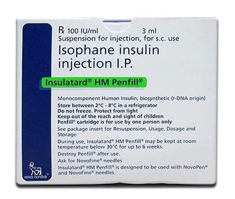 Insulatard Hm Isophane Insulin Injection Biosynthetic Human Insulin