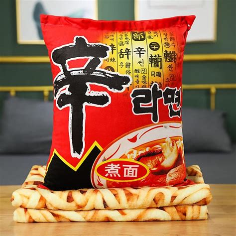 Ramen Instant Noodle Pillow With Instant Noodle Ramen Blanket Shin