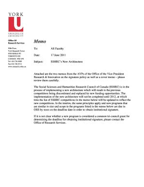 Fillable Online Yorku Memo York University Yorku Fax Email Print