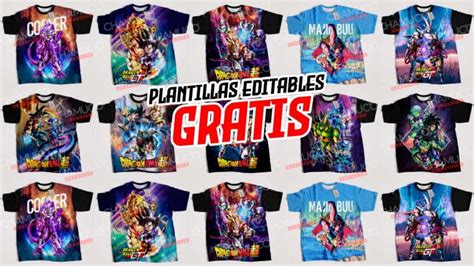 Plantillas Para Sublimar Playeras Fullprint Dbz Con Editables Y