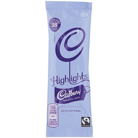 Cadbury Highlights Hot Chocolate Sticks 11g X 30 Zepbrook