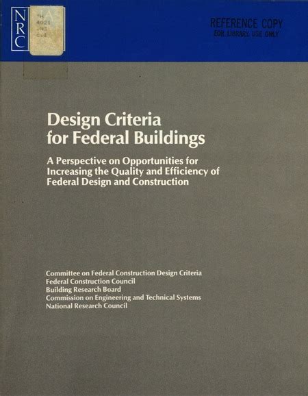 Design Criteria For Federal Buildings A Perspective On Opportunities