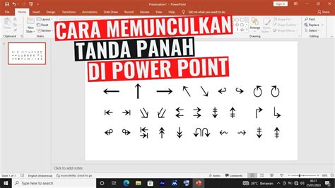 Cara Memunculkan Tanda Panah Di Powerpoint Youtube