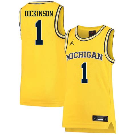 Hunter Dickinson Jersey : Michigan Wolverines College Basketball ...