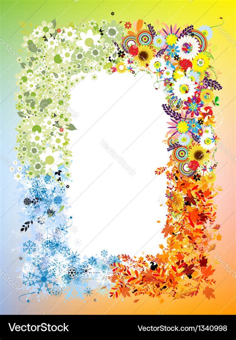 Four seasons frame - spring summer autumn winter Vector Image