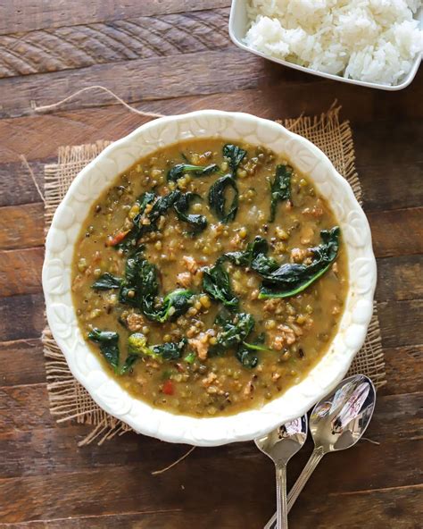 vegan filipino ginisang munggo mung bean soup step  step