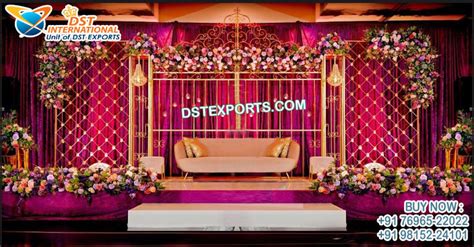 Unique Decorated Metal Frames For Reception Stage DST International