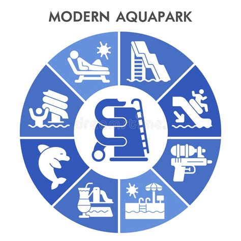 Moderne Aquapark Infographic Ontwerpmalplaatje Met Pictogrammen De