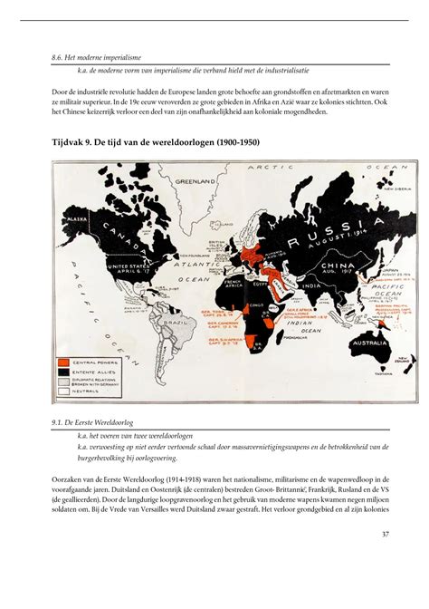 Samenvatting Geschiedenis Tijdvak 9 De Tijd Van De Wereldoorlogen