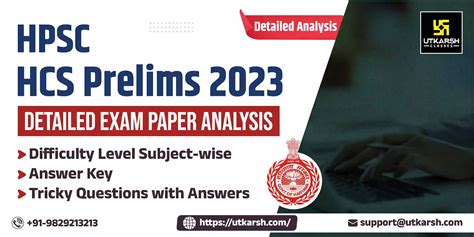 HPSC HCS Prelims Exam Paper Analysis 2023 Subject Wise