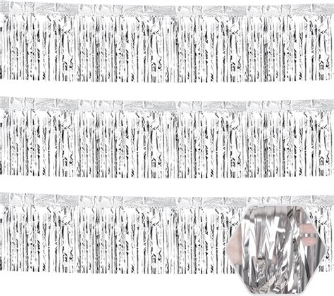 Amazon Pack Feet Silver Foil Fringe Garland Metallic Tinsel