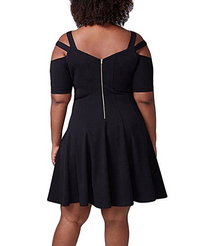 Lalagen Womens Plus Size Short Sleeve Swing Flare Cocktail Party Dress