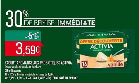 Promo Yaourt aromatisé aux probiotiques activia chez Match