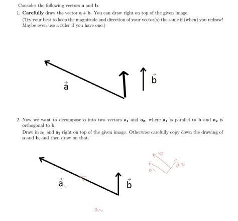 Solved Consider the following vectors a and b. 1. Carefully | Chegg.com 