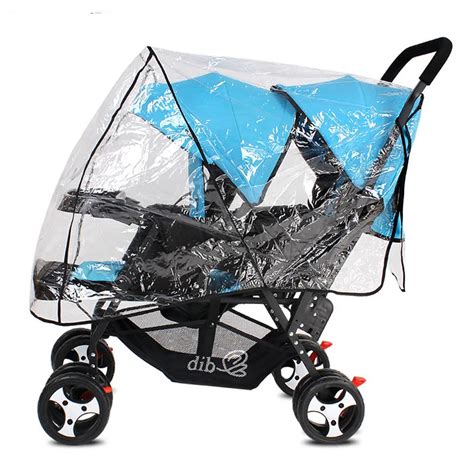 Double Stroller Rain Cover Baby Twins Universal Rain Cover for Stroller Accessories Baby Car ...