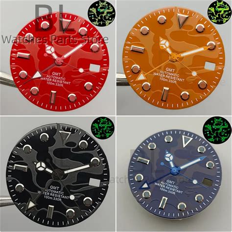 BLIGER Esfera De Reloj Brillante De 29mm Juego De Mano Negro Azul Rojo