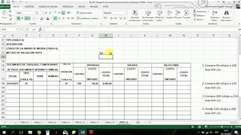 Registro De Inventario Permanente Valorizado Peps Pp Youtube