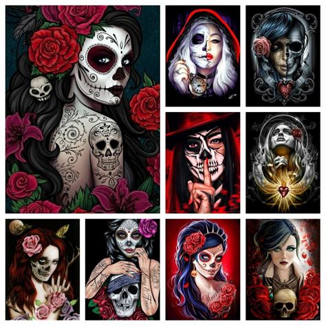 Day Of The Dead Skull Girl Art