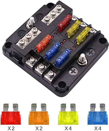 6 Way 12v Fuse Block Fuse Box 6 Circuit Car Atoatc Fuse