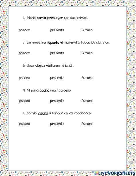 Tiempos Verbales Online Exercise For Primero Live Worksheets