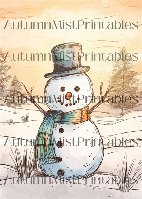 Cute Snowman Printable Christmas Cards, Christmas, Snowman, Includes ...