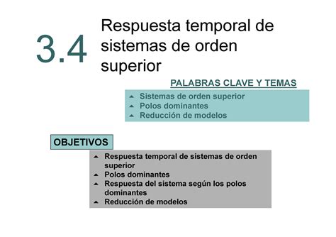 T Orden Mayor Y Reducci N Mjf Respuesta Temporal De Sistemas De