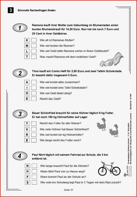 Textaufgaben L Sen Lernen Klasse Pdf Ab J Kostenlose