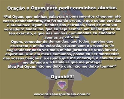 Oração a Ogum para pedir caminhos abertos em todos os setores da vida ...