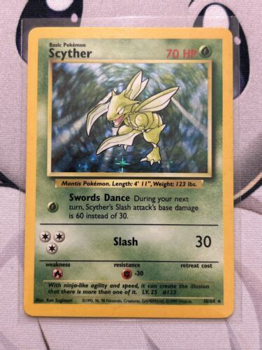 Pokémon TCG Scyther Jungle 10 64 Holo Unlimited Holo Rare No Symbol eBay