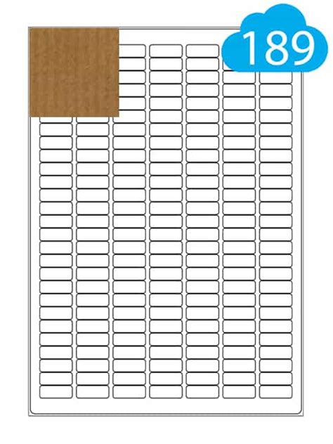 189 Brown Kraft Labels Per A4 Sheet 254mm X 10mm Cl18925brk