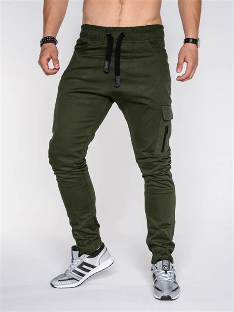 Spodnie M Skie Joggery Zielone P Modone Wholesale Clothing For Men