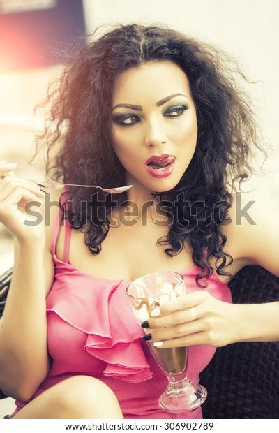 Sexual Playful Brunette Lady Curly Hair Stock Photo 306902789 Shutterstock