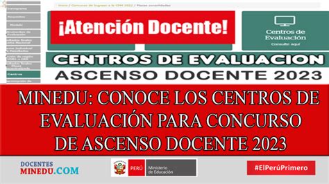 Conoce Los Centros De Evaluaci N De Ascenso Docente