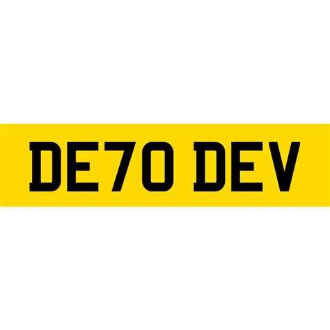 de dev number plate swiftreg