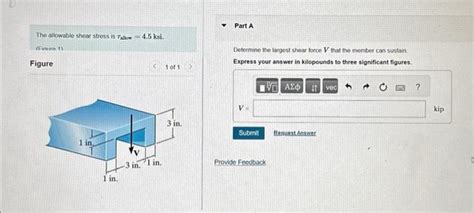 Solved The allowable shear stress is Tallow =4.5ksi. (Finuta | Chegg.com 