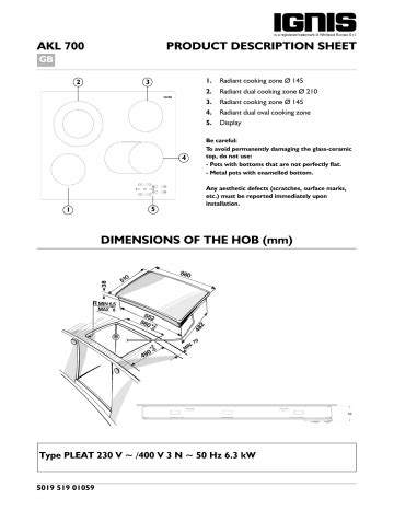 Ignis Akl Ne Hob Program Chart Manualzz