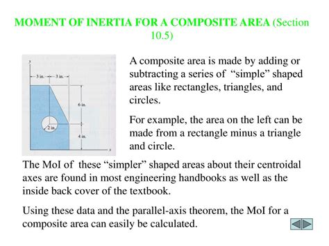 Ppt Parallel Axis Theorem For An Area And Moment Of Inertia For Composite Areas Powerpoint