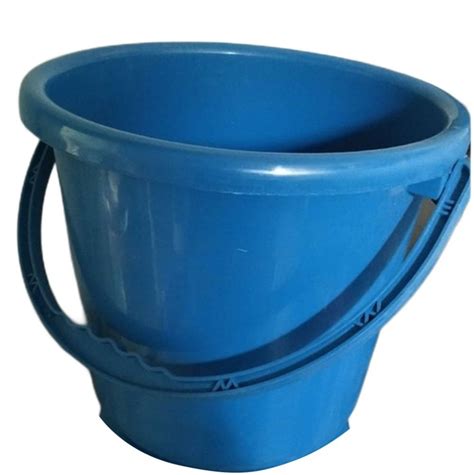 L Blue Plain Round Plastic Bucket For Home With Handle At Rs In